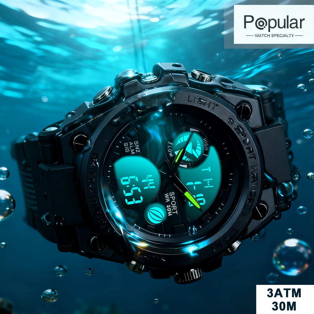High end luxury multifunctional dual movement watch with alloy dial and multifunctional watch with tactical hands