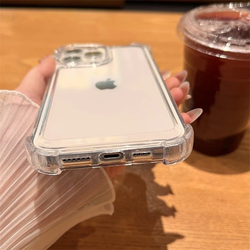 Luxury Shockproof Transparent Case For iPhone 17 16 15 14 13 12 11 Pro Max 7 8 Plus Bumper Cases Cover