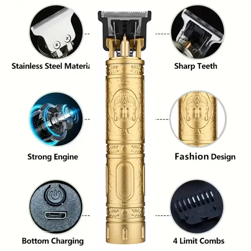 Professional T9 Hair Clipper For Mens USB Fast Rechargeable Beard Care Tools Provide Comfortable Precise Shaving Hair Trimmer