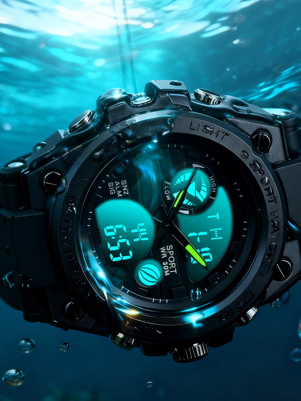 High end luxury multifunctional dual movement watch with alloy dial and multifunctional watch with tactical hands