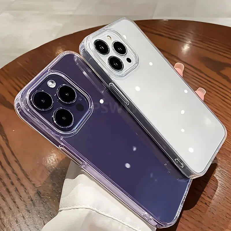 Luxury Transparent Phone Case For iPhone 18 17 Air 16 15 14 Plus 13 12 11 Pro Max Shockproof HD Clear Hard Acrylic Back Cover