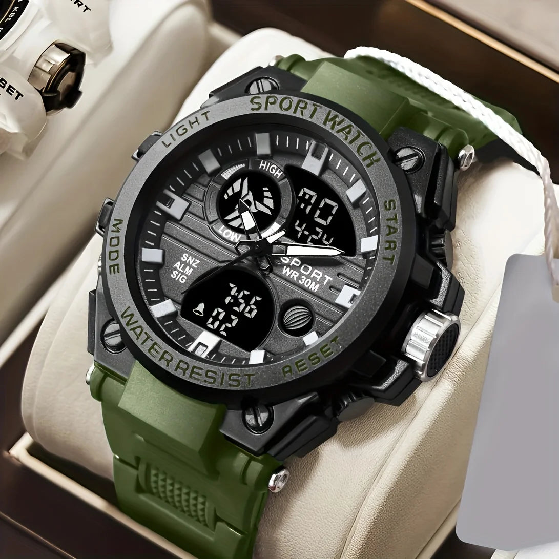 High end luxury multifunctional dual movement watch with alloy dial and multifunctional watch with tactical hands