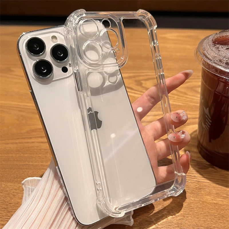 Luxury Shockproof Transparent Case For iPhone 17 16 15 14 13 12 11 Pro Max 7 8 Plus Bumper Cases Cover