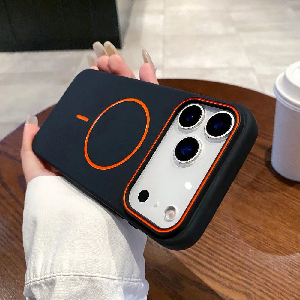 Luxury Magnetic Matte Soft Phone Case For iPhone 17 Pro Max Air 16E 15 14 13 12 11 17 Shockproof MagSafe Wireless Charging Cover